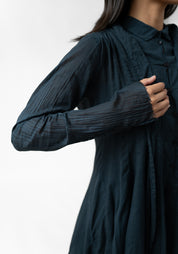 Draped Panel Front Hooded Tunic Blouse