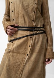 Thin Black Leather Wrap Belt
