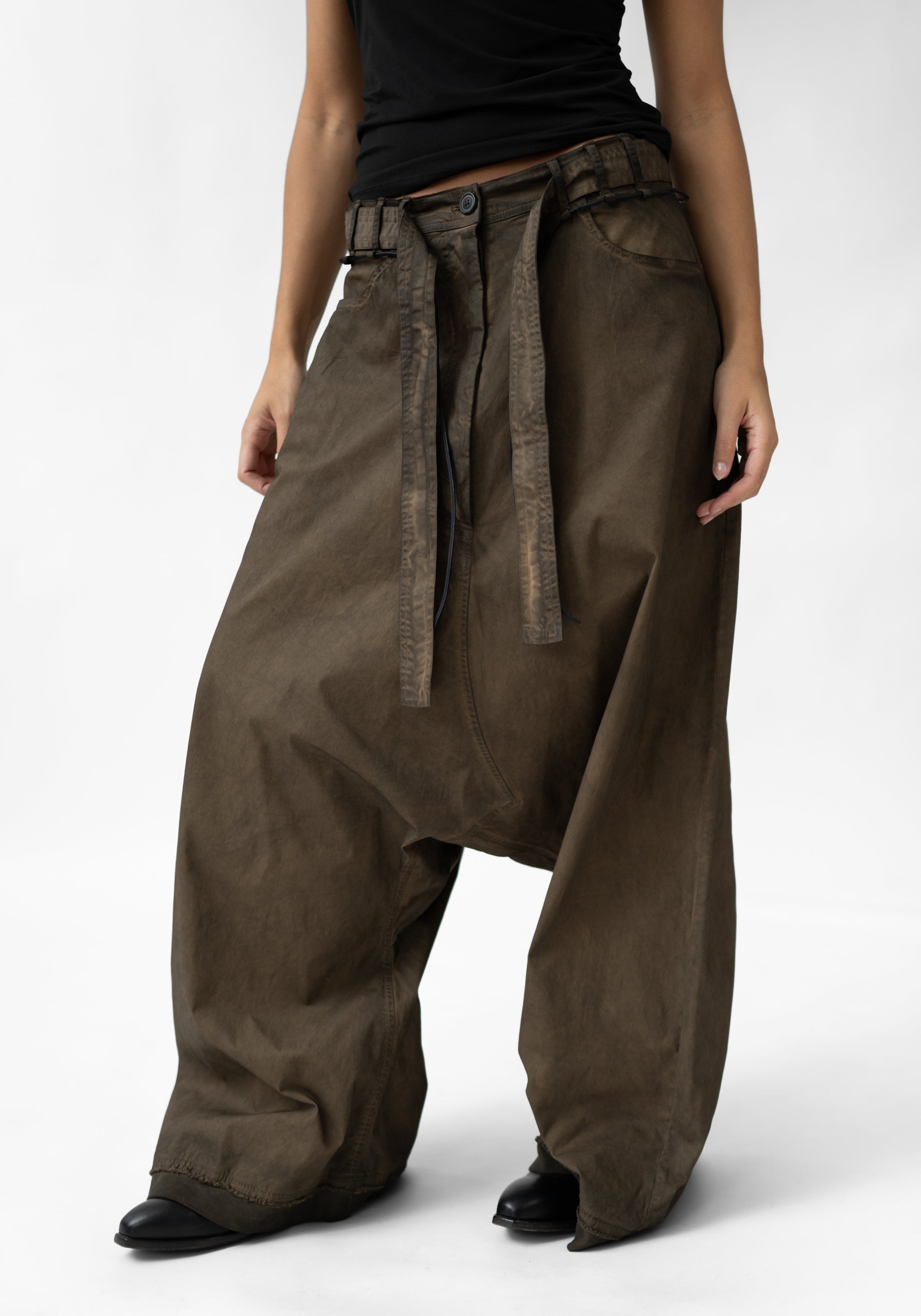Extreme Drop Waist Straight Leg Pants