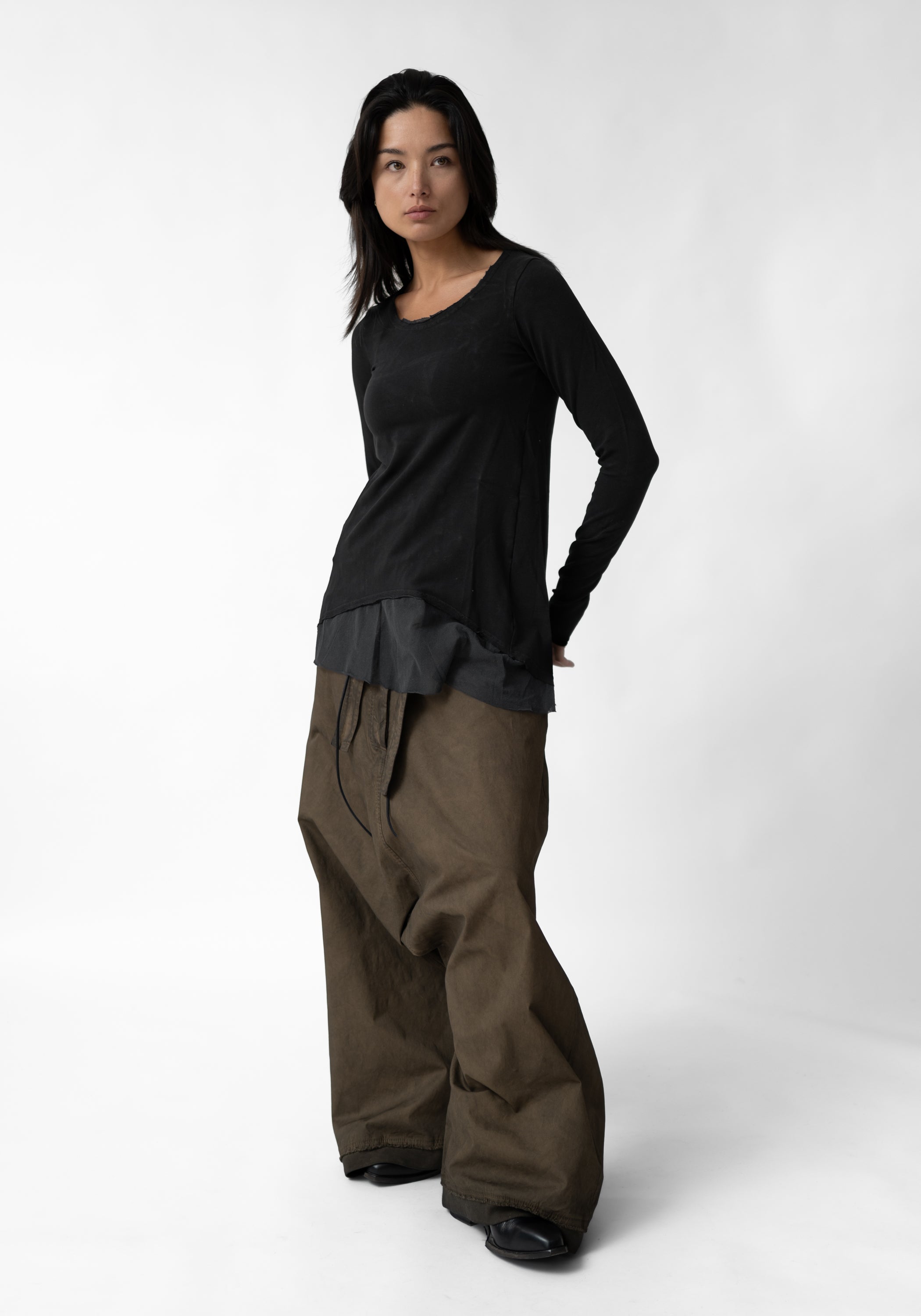 Fitted Mesh Details T-Shirt