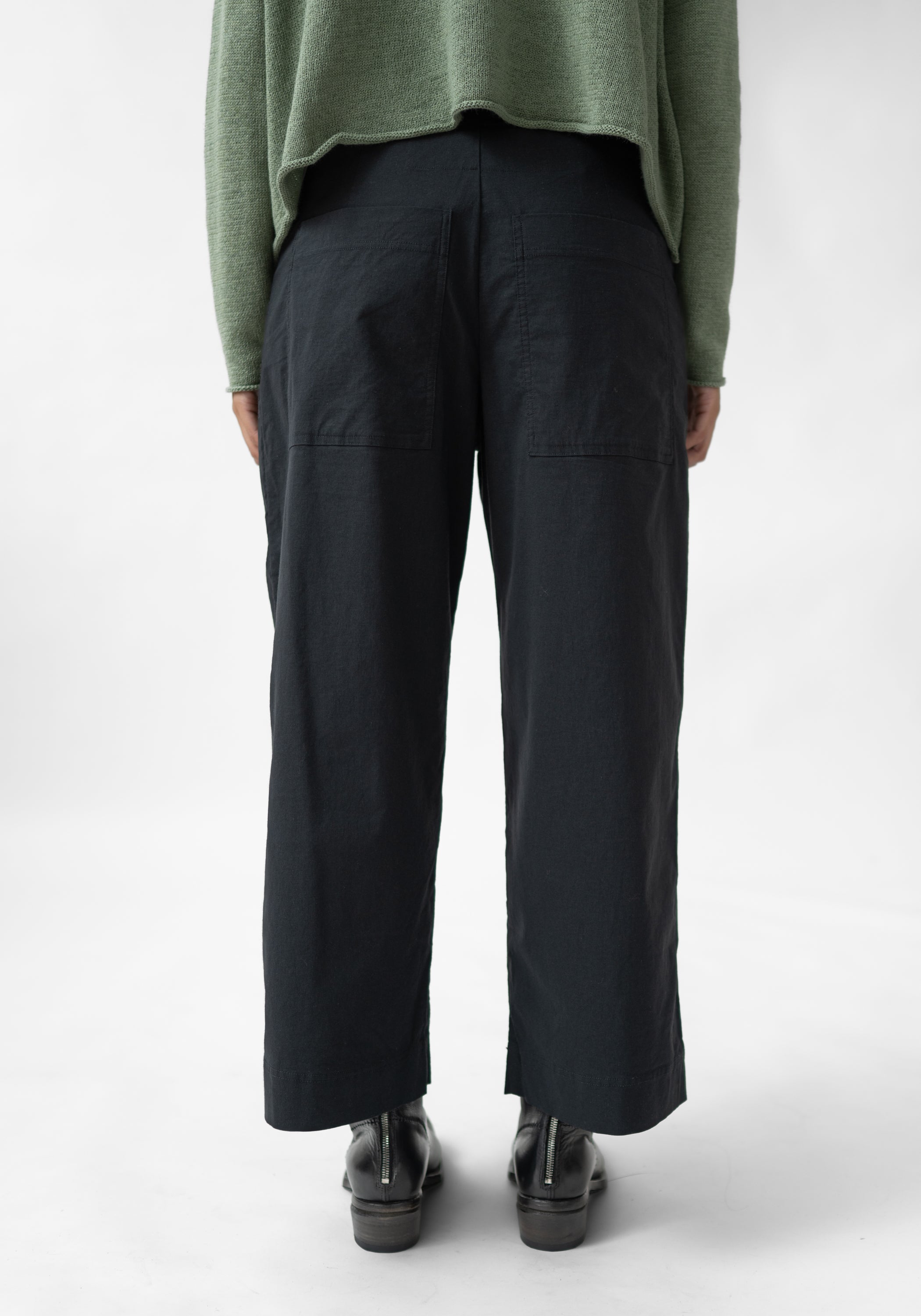 Wide Leg Cropped Stretch Pants