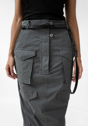 Black Leather Belt With Hanging Strap