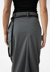 Black Leather Belt With Hanging Strap