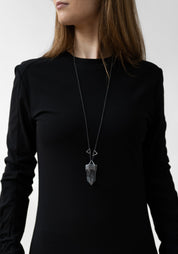 Everest Oxidized Sterling and Quartz Necklace