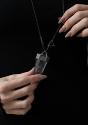 Everest Oxidized Sterling and Quartz Necklace