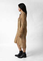 Double Breasted Button Front Shirt Dress