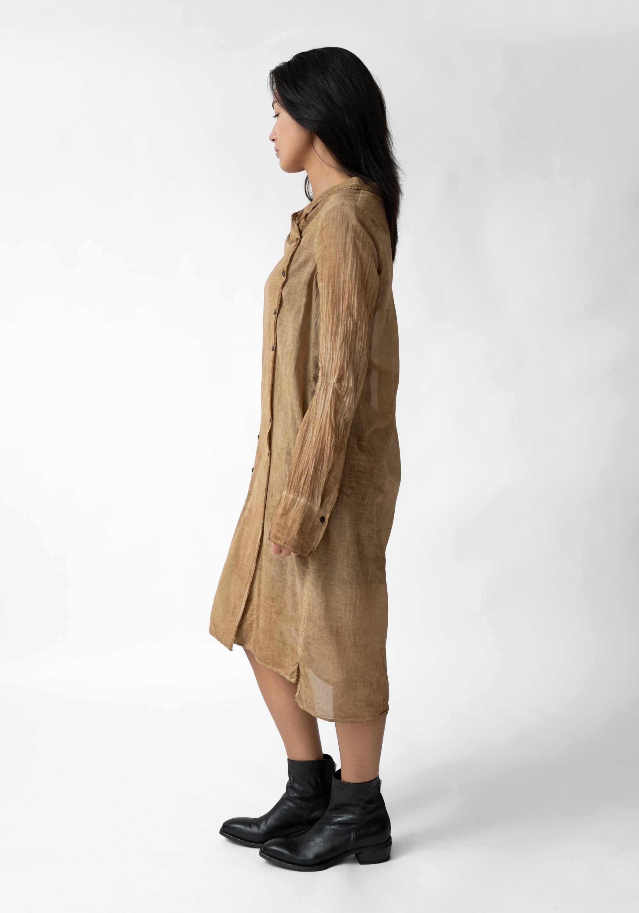 Double Breasted Button Front Shirt Dress