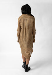 Double Breasted Button Front Shirt Dress