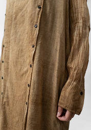 Double Breasted Button Front Shirt Dress