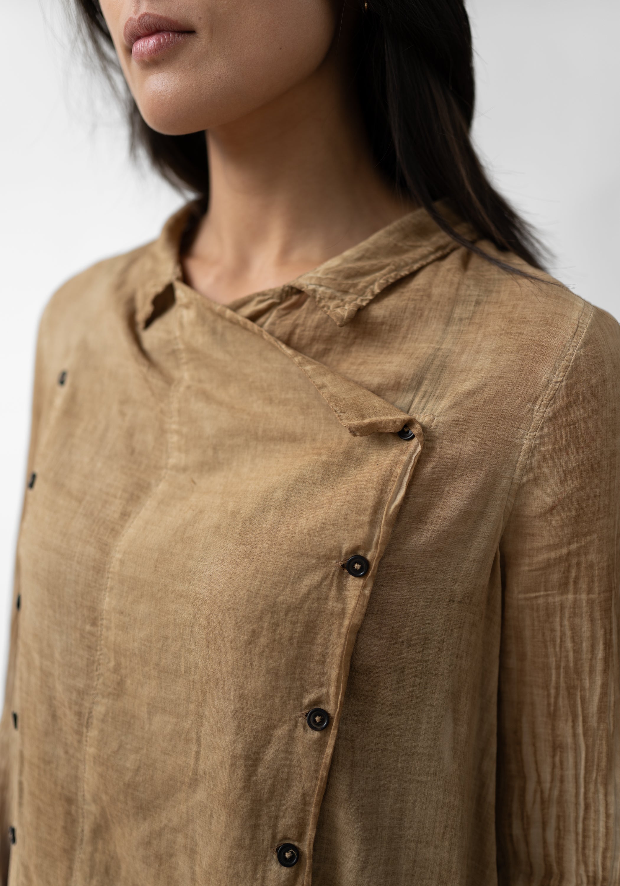 Double Breasted Button Front Shirt Dress