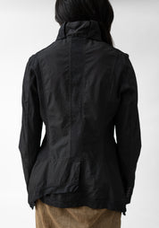 Textured Paneled Flared Hem Jacket