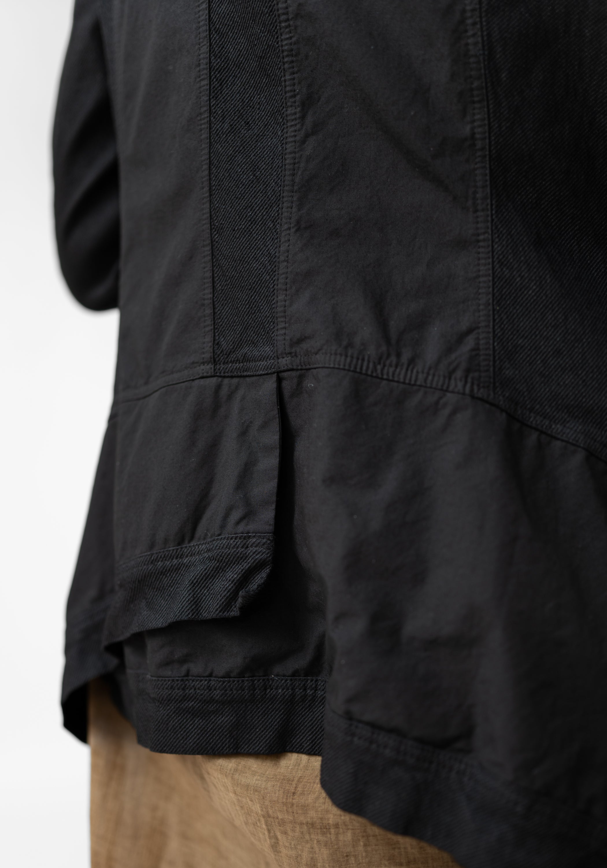 Textured Paneled Flared Hem Jacket