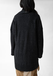 Oversized Wool Blend Knit Cardigan