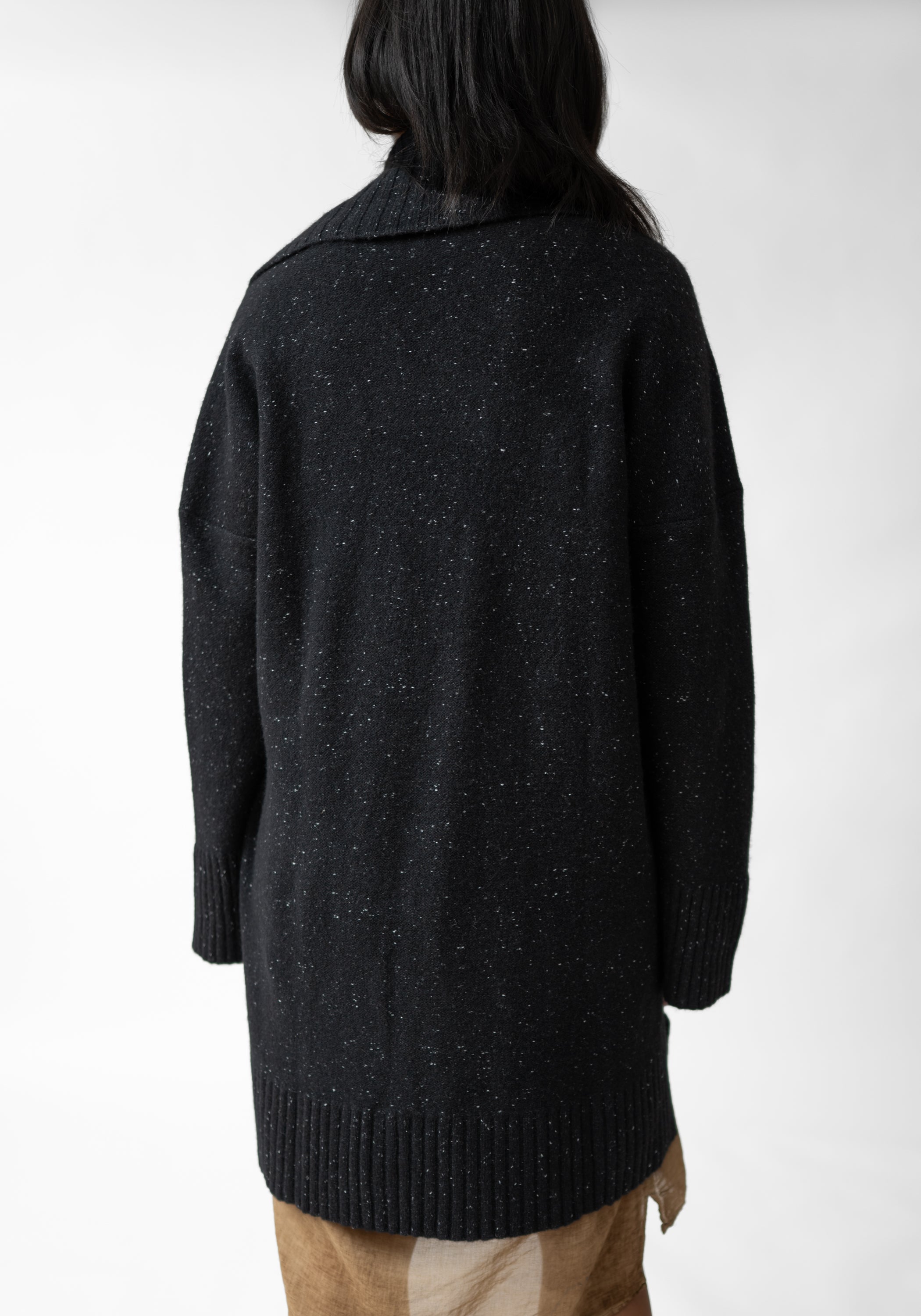 Oversized Wool Blend Knit Cardigan