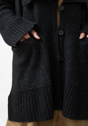 Oversized Wool Blend Knit Cardigan