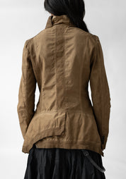 Textured Paneled Flared Hem Jacket