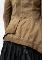 Textured Paneled Flared Hem Jacket