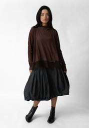 Mesh Edged High Neck T-Shirt