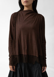 Mesh Edged High Neck T-Shirt