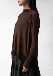 Mesh Edged High Neck T-Shirt