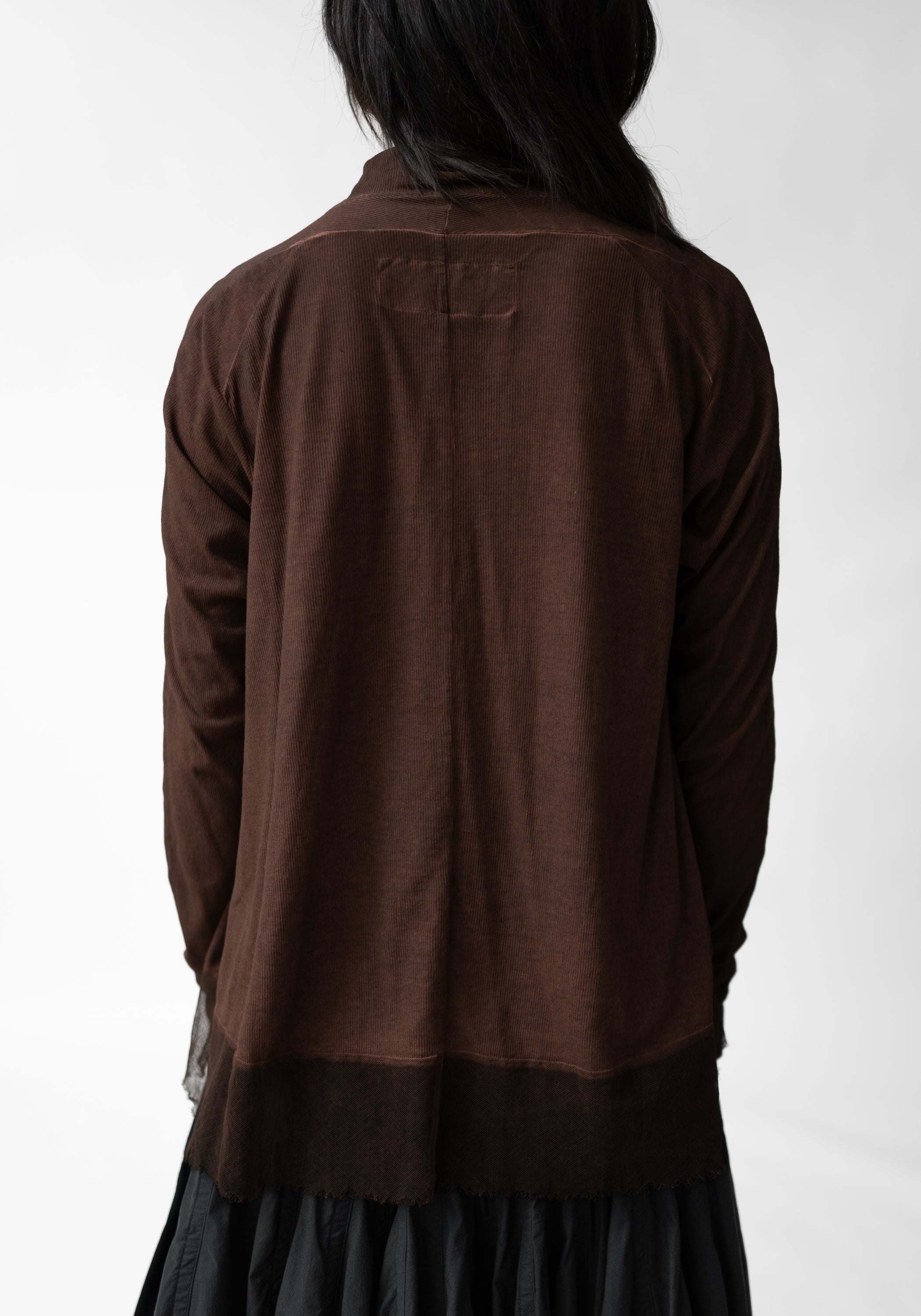 Mesh Edged High Neck T-Shirt