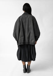 Oversized Drop Shoulder Tie Front Jacket