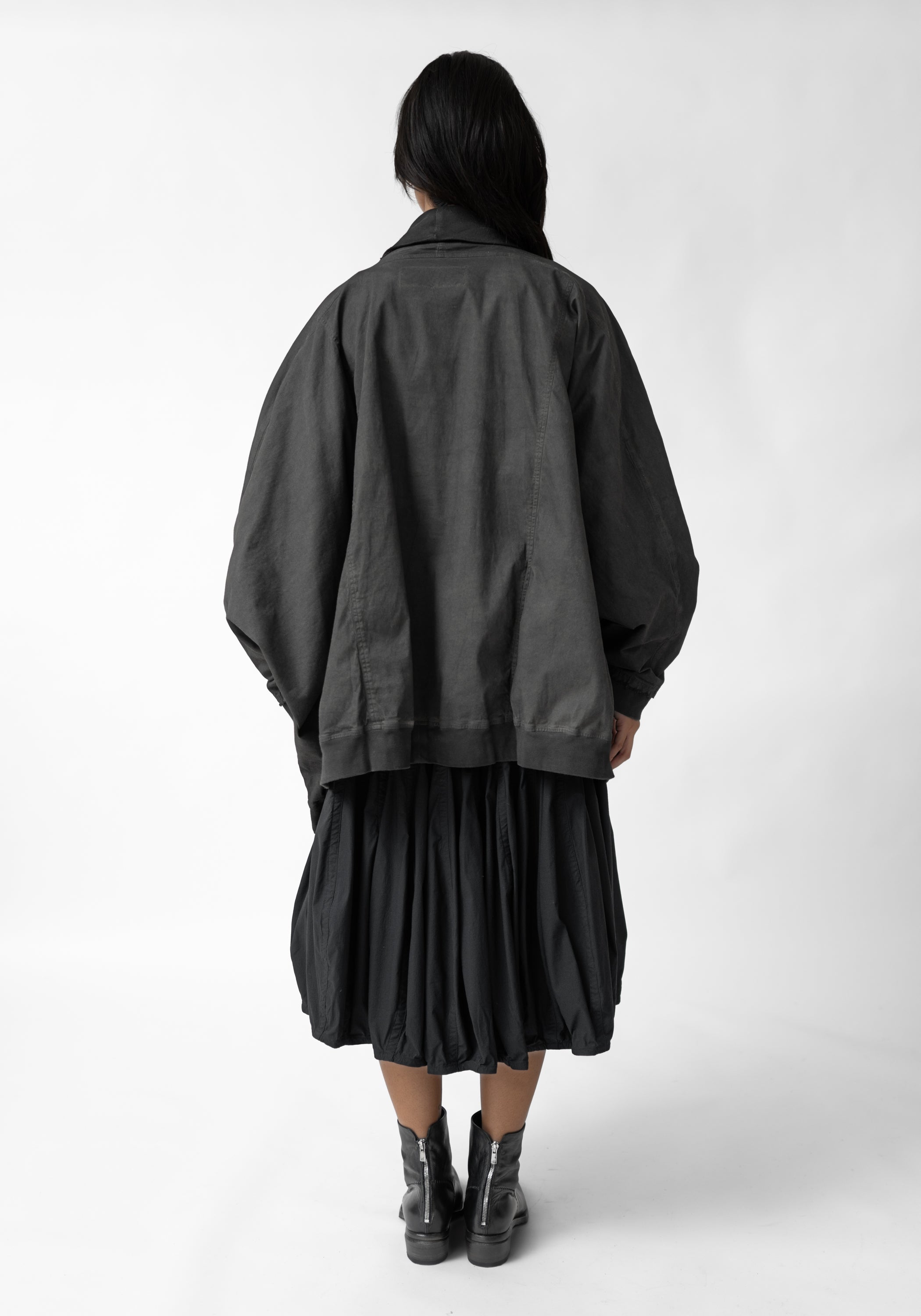 Oversized Drop Shoulder Tie Front Jacket