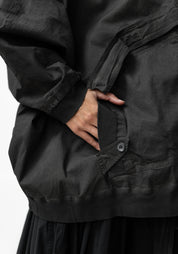 Oversized Drop Shoulder Tie Front Jacket
