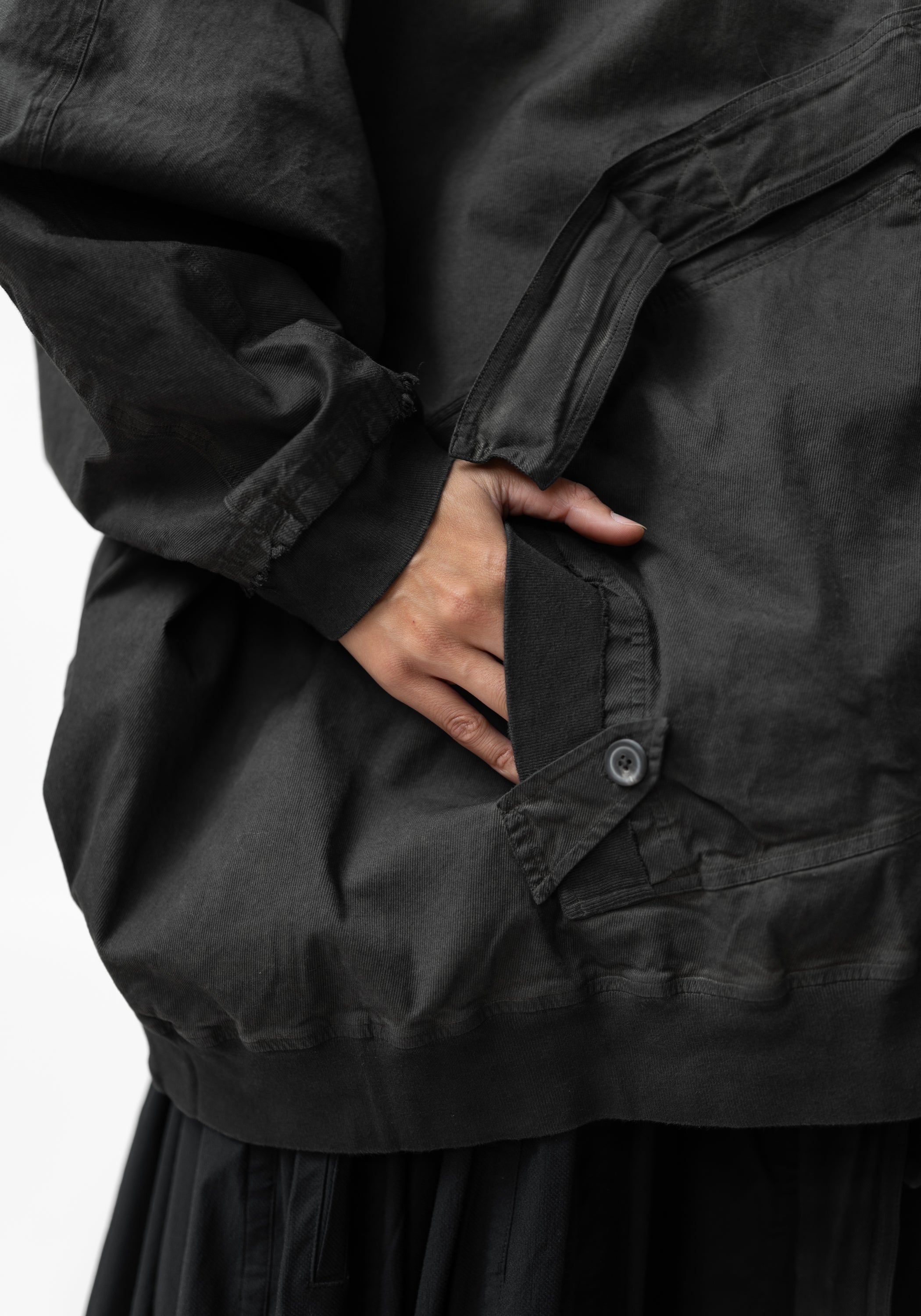 Oversized Drop Shoulder Tie Front Jacket