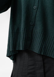 High Neck Wool Blend Cardigan
