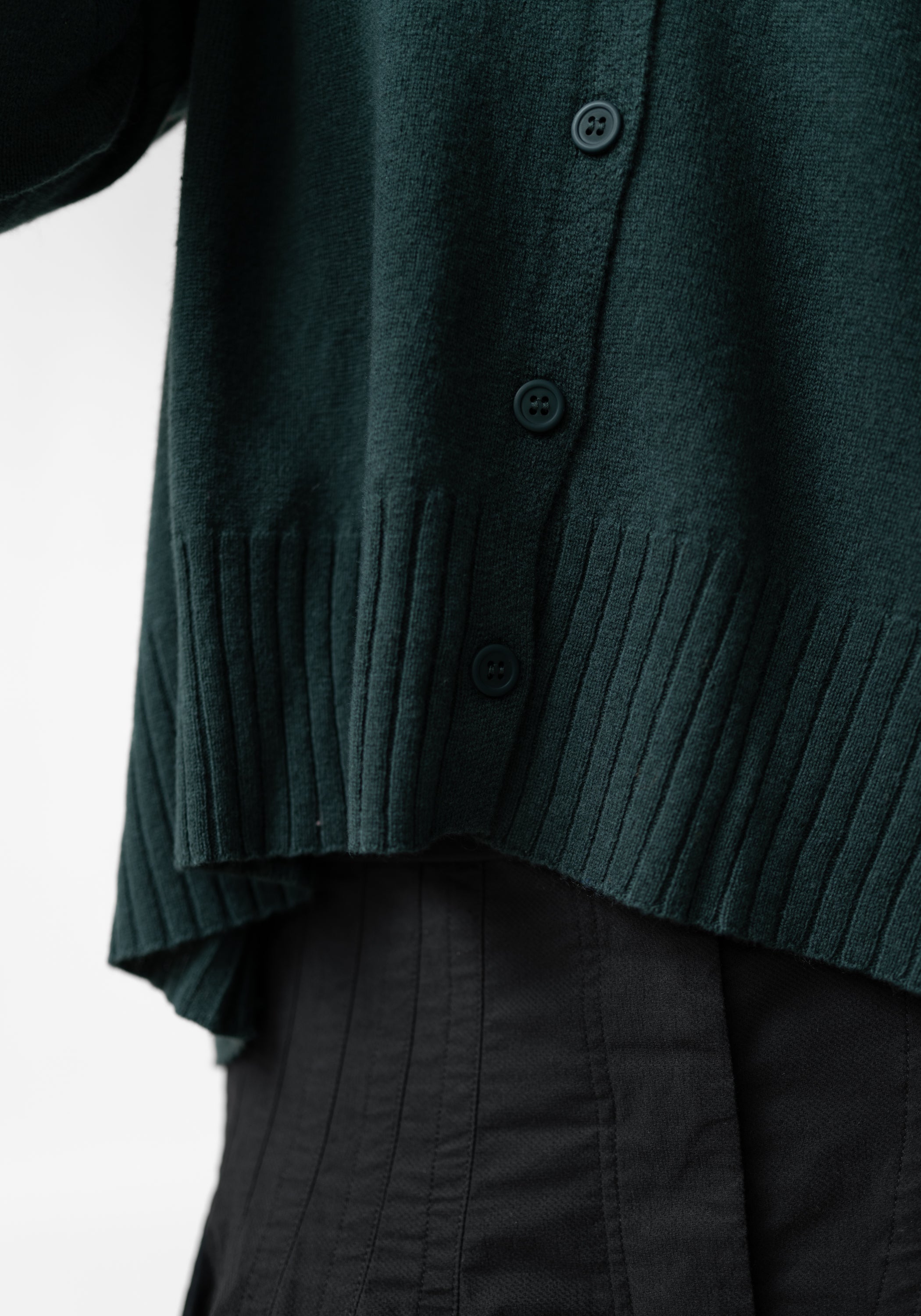 High Neck Wool Blend Cardigan