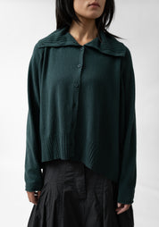 High Neck Wool Blend Cardigan