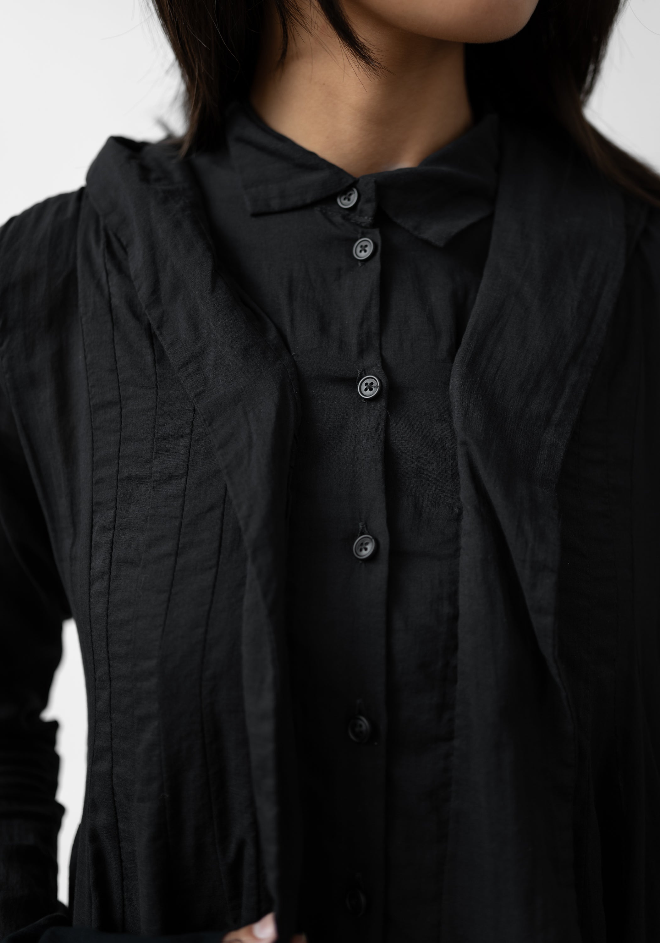 Draped Panel Front Hooded Tunic Blouse