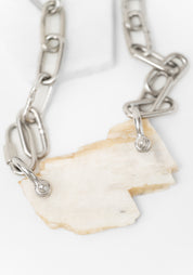 Moonstone Slab Stainless Chain Necklace