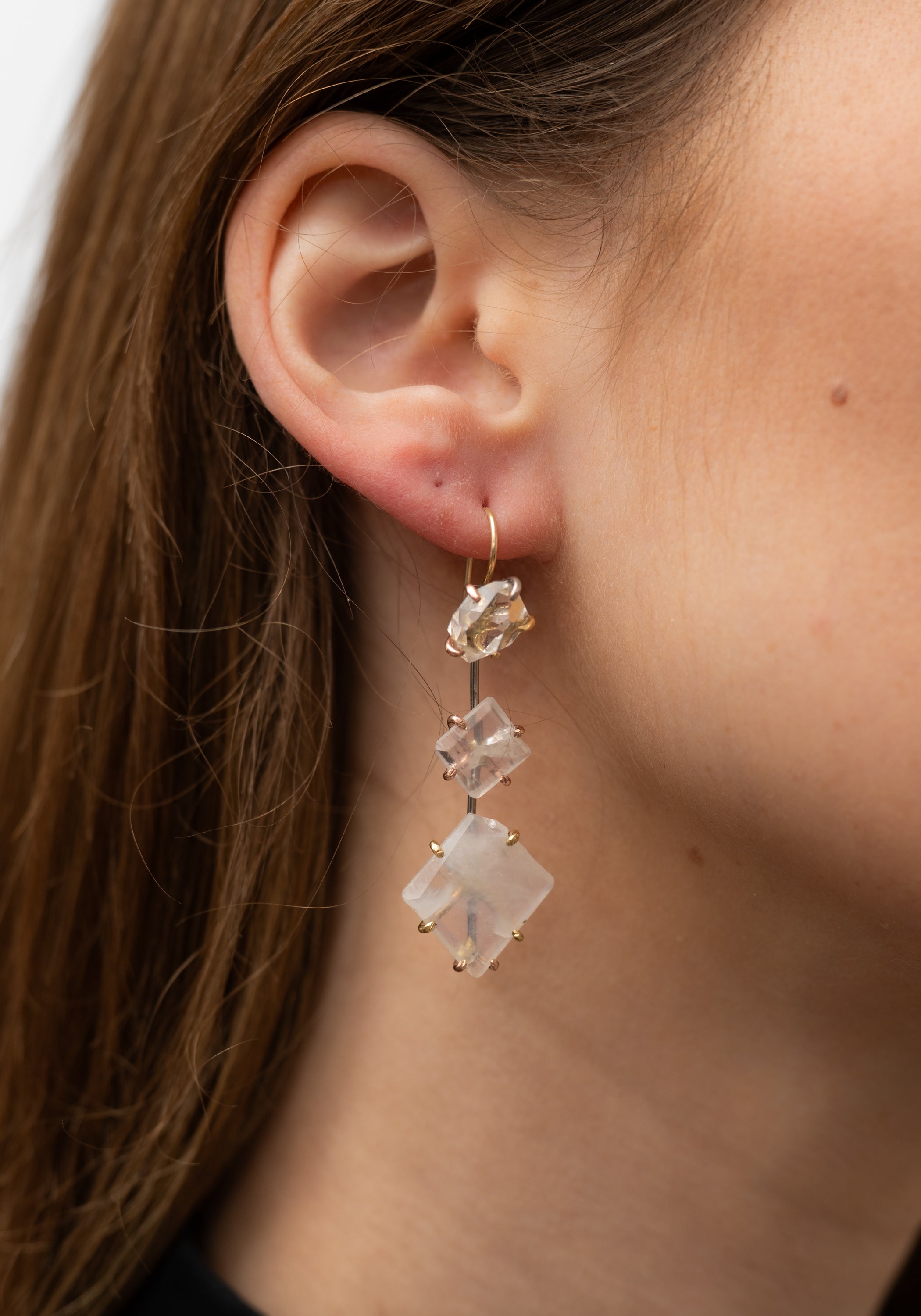 14k-18k Gold Rainbow Moonstone Drops