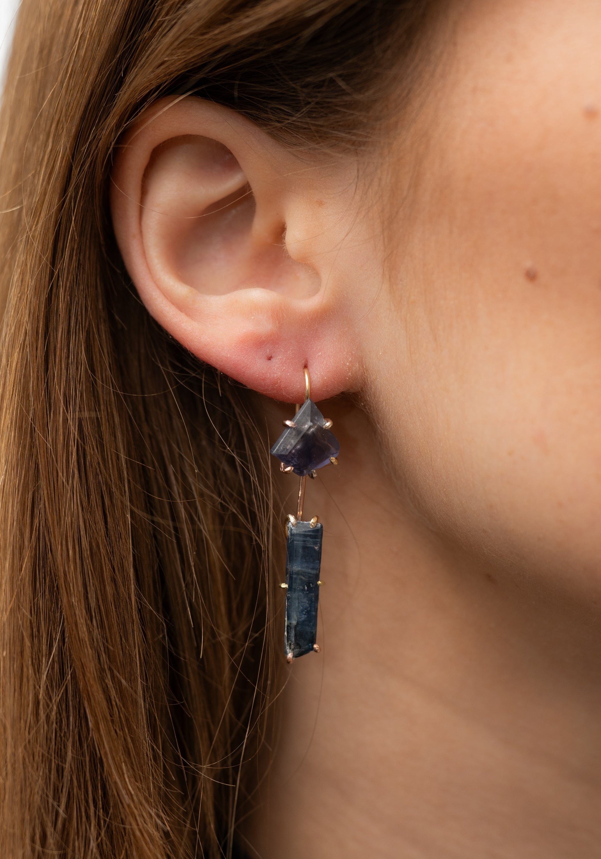 14k-18k Gold Iolite Hook Earrings