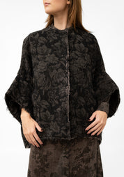 Oversized Cropped Sleeve Velvet Jacket