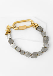 Pyrite Brass Chain Bracelet