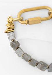 Pyrite Brass Chain Bracelet