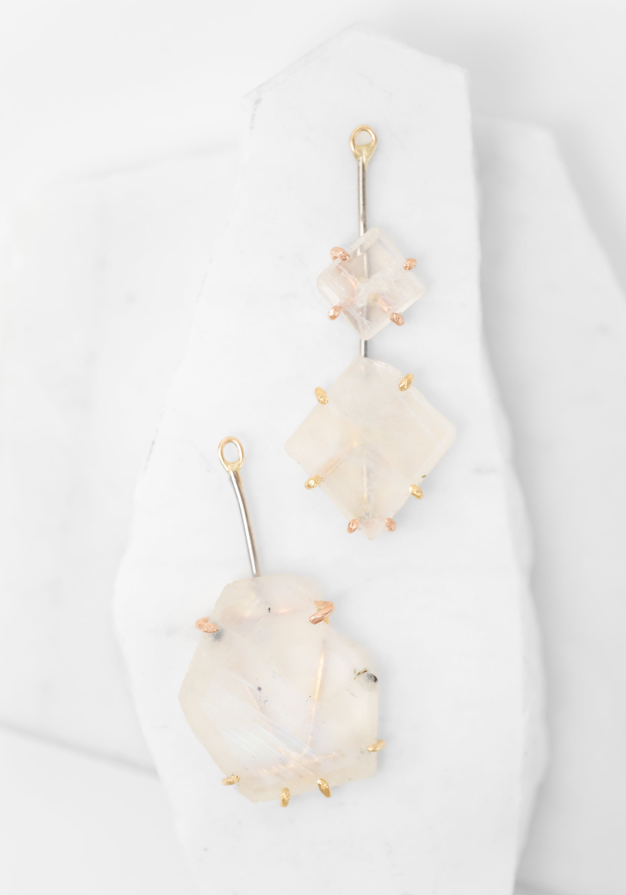 14k-18k Gold Rainbow Moonstone Drops