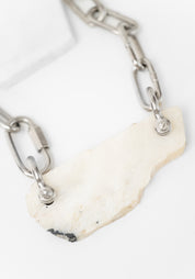 Moonstone Slab Stainless Chain Necklace