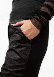 Coated Front Tapered Leg Paneled Pants - December Thieves