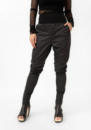 Coated Front Tapered Leg Paneled Pants - December Thieves
