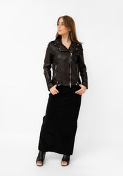 Textured Leather Biker Jacket