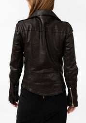 Textured Leather Biker Jacket