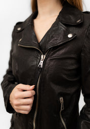 Textured Leather Biker Jacket