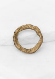 Brass Smokey Quartz Textured Ring - December Thieves