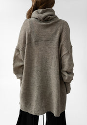 Oversized High Neck Knit Wool Tunic