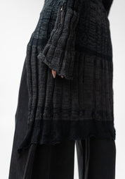 Asymmetric Distressed Details Wool Blend Tunic