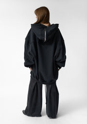 Oversized Zip Hood Paneled Zip Front Hoodie